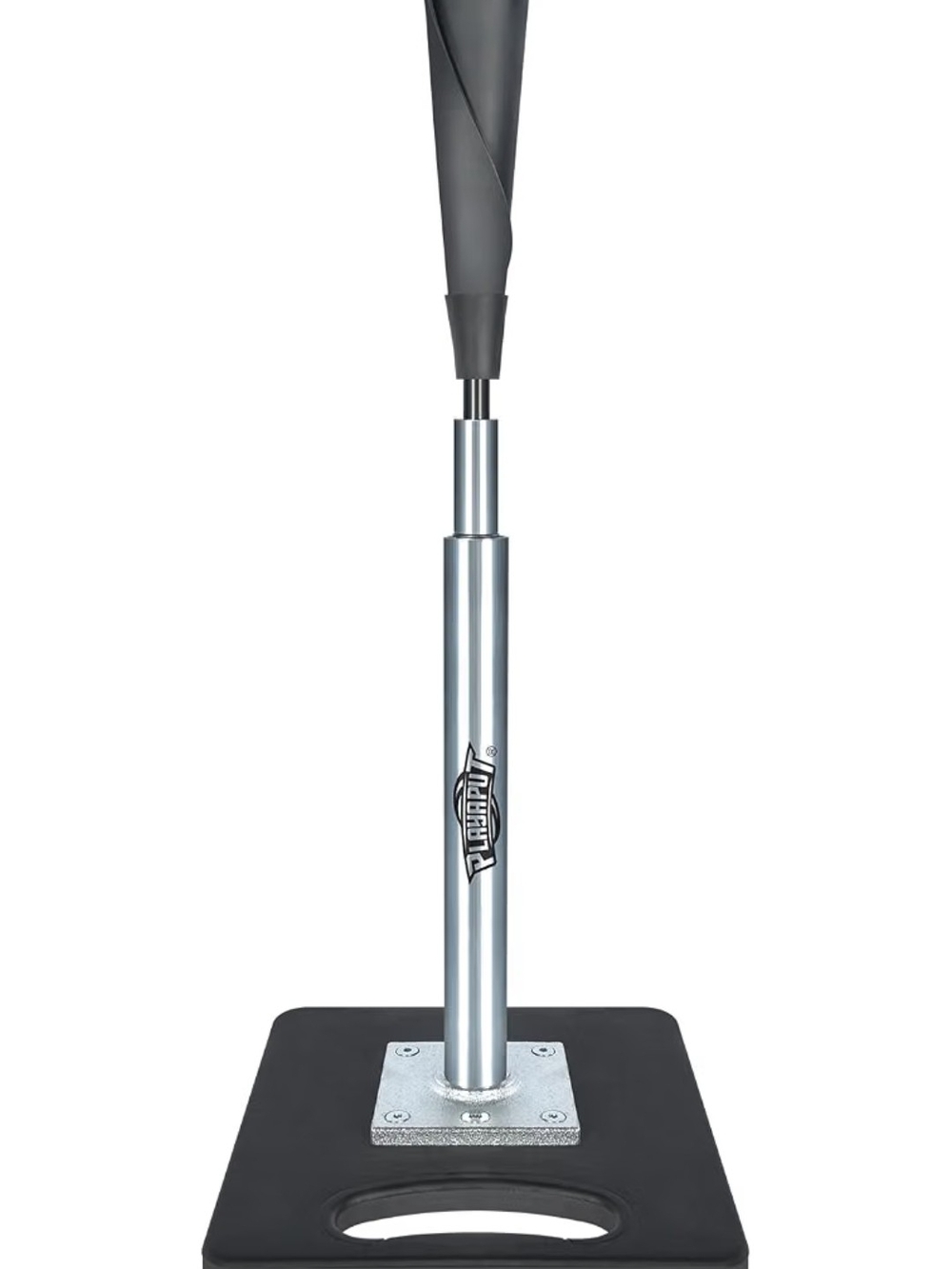 PlayPut Power Batting Tee for Baseball & Softball Training Black & Silver Like